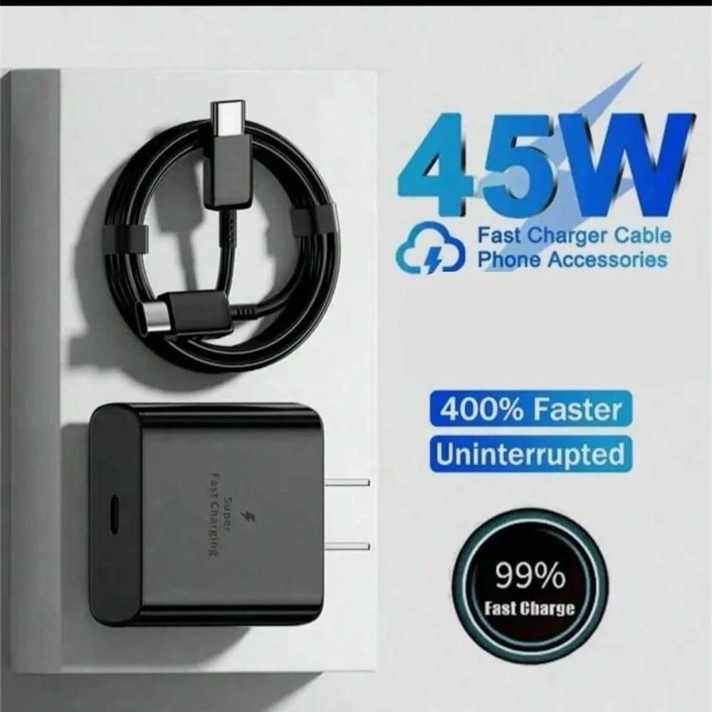 ⚡ 45W Fast Charger Type-C with USB-C Cable-Compatible with iPhone 15/16 Samsung